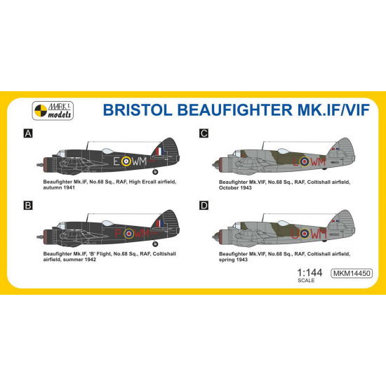 Mark I Mkm144050 1/144 Bristol Beaufighter Mk.if/Vif No.68 Sq. Raf Heavy Fighter