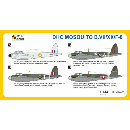 Mark I Mkm144085 1/144 De Havilland Mosquito B.vii/B.xx/F-8 Canadian Mossie