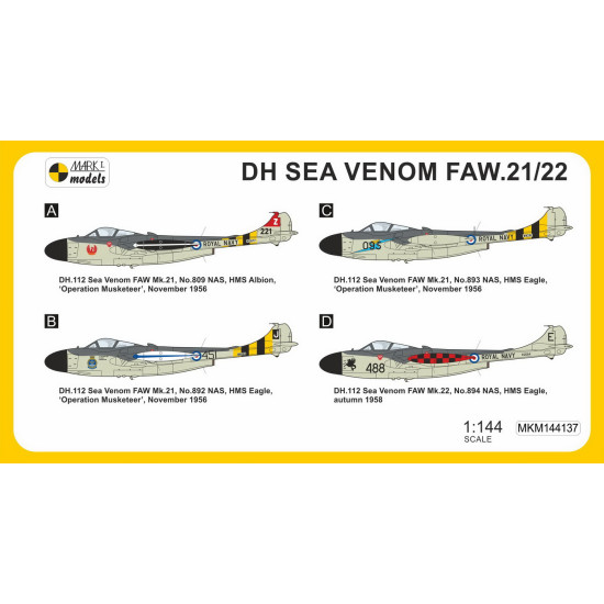 Mark I Mkm144137 1/144 Dh.112 Sea Venom Faw Mk.21 Mk.22 In Combat Operations