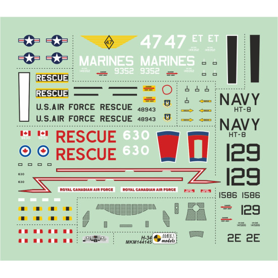 Mark I Mkm144145 1/144 Sikorsky H-34 Us And Canadian Service Helicopter