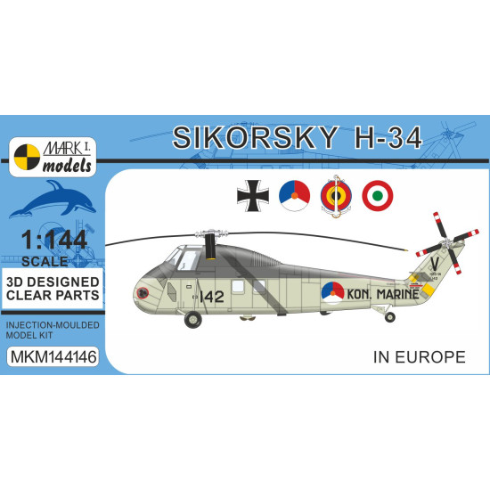 Mark I Mkm144146 1/144 Sikorsky H-34 In Europe Deu It Nl Be Helicopter