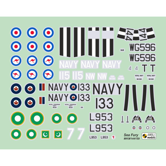 Mark I Mkm144159 1/144 Hawker Sea Fury Fb.11 Commonwealth Service 2pcs