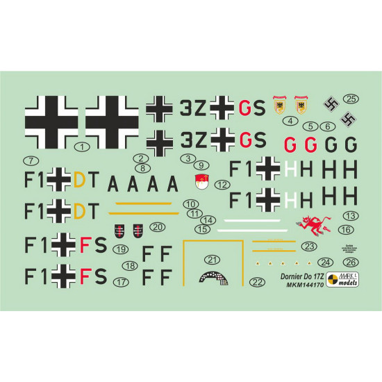 Mark I Mkm144170 1/144 Dornier Do 17z Battle Of Britain German Light Bomber