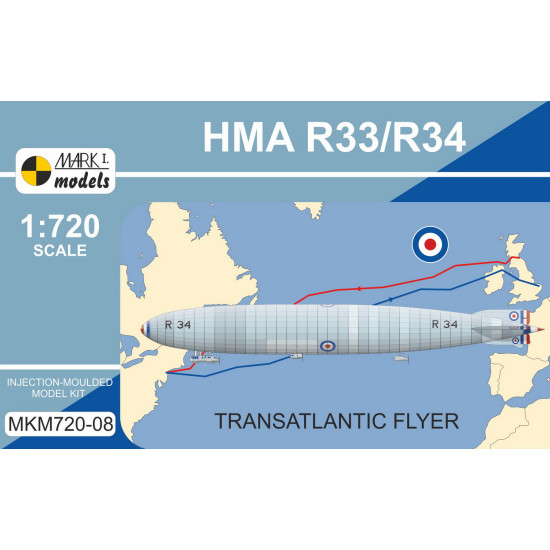 Mark I Mkm720-08 1/720 Hma R33/R34 Armstrong Whitworth R33/Beardmore R34 Transatlantic Flyer Airship