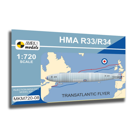 Mark I Mkm720-08 1/720 Hma R33/R34 Armstrong Whitworth R33/Beardmore R34 Transatlantic Flyer Airship