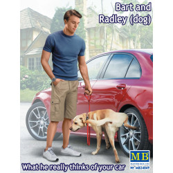 WHAT HE REALLY THINKS OF YOUR CAR BART AND RADLEY (DOG) PLASTIC MODEL KIT 1/24 MASTER BOX 24049