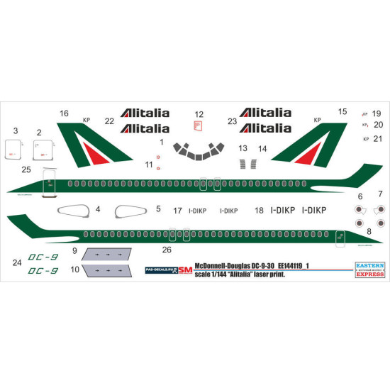 EASTERN EXPRESS 1/144 MCDONNELL DOUGLAS DC-9 -30 ALITALIA CIVIL AIRLINER EE144119-01