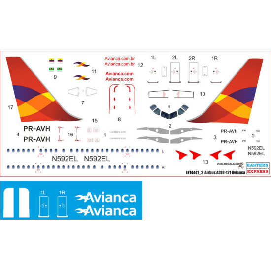 EASTERN EXPRESS 1/144 AIRLINER A318-121 AVIANCA AIRLINES EE14441-02