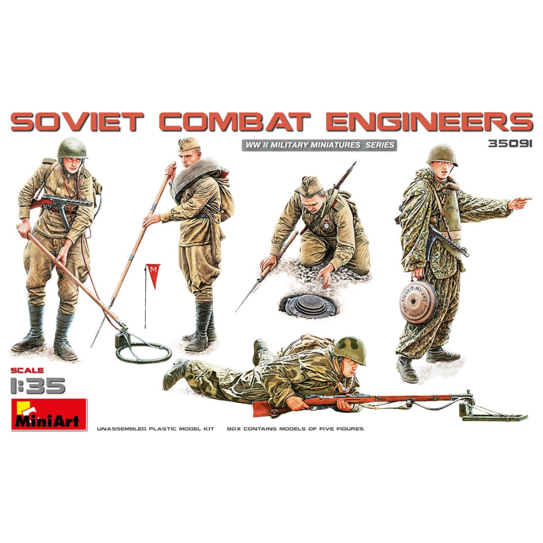 MINIART 35091 - SOVIET COMBAT ENGINEERS WWII PLASTIC MODELS KIT 1/35 ...