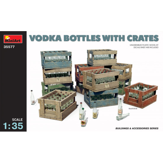 MINIART 35577 - VODKA BOTTLES WITH CRATES WWII - PLASTIC MODELS KIT 1/35 SCALE