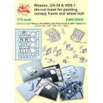 SCALE 1/72 MASK FOR THE HELICOPTER WESSEX HU-5 / HAS-3, UH-34 SEA HORSE HSS-1 SEABAT (ITALERI) DAN MODELS 720008