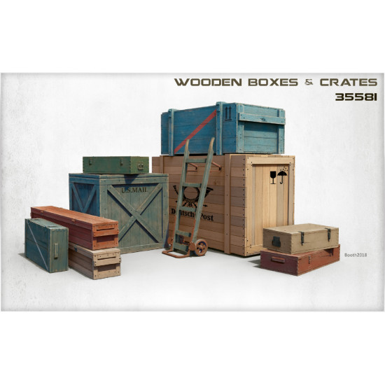 MINIART 35581 WOODEN BOXES CRATES 20TH CENTURY PLASTIC MODELS KIT 1/35 SCALE
