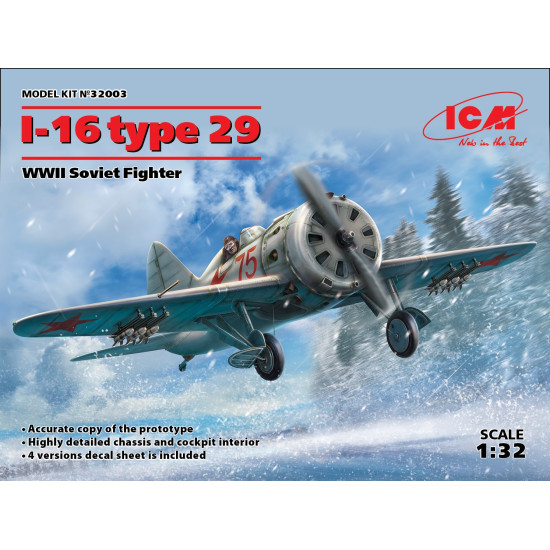 WWII SOVIET FIGHTER I-16 type 29 1/32 ICM 32003