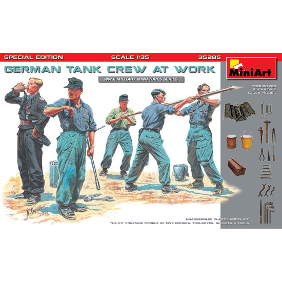 GERMAN TANK CREW AT WORK. SPECIAL EDITION 1/35 SCALE MODELS KIT MINIART 35285