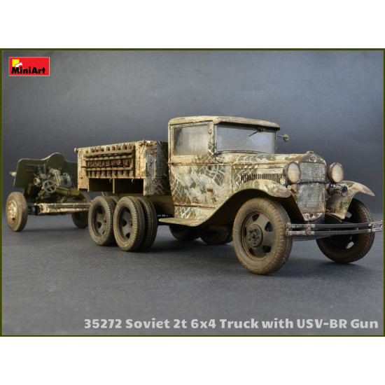 WW II SOVIET 2T 6X4 TRUCK and 76-mm USV-BR GUN 39 1/35 scale kit MINIART 35272