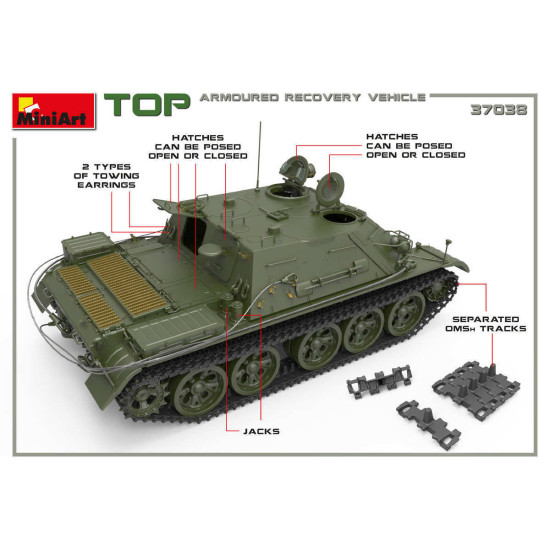 MINIART 37038 TOP ARMOURED RECOVERY VEHICLE 1/35 SCALE MODEL Military Miniatures