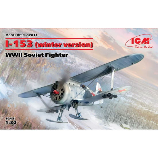 ICM 32011 - I-153 (winter version), WWII Soviet Fighte - 1/32 scale model 195 mm