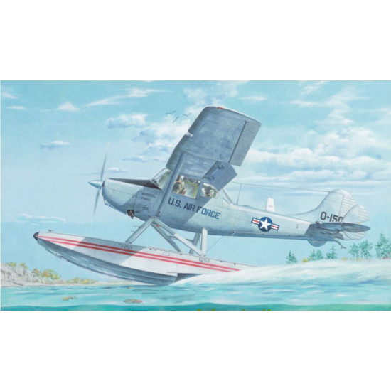 Roden 629 - Cessna L-19/O-1 Bird Dog Floatplane -1/32 scale model airplane 246mm