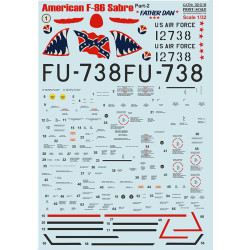 NEW WET DECALS FOR NORTH AMERICAN F-86 SABRE DECAL 1/32 PRINT SCALE 32-018