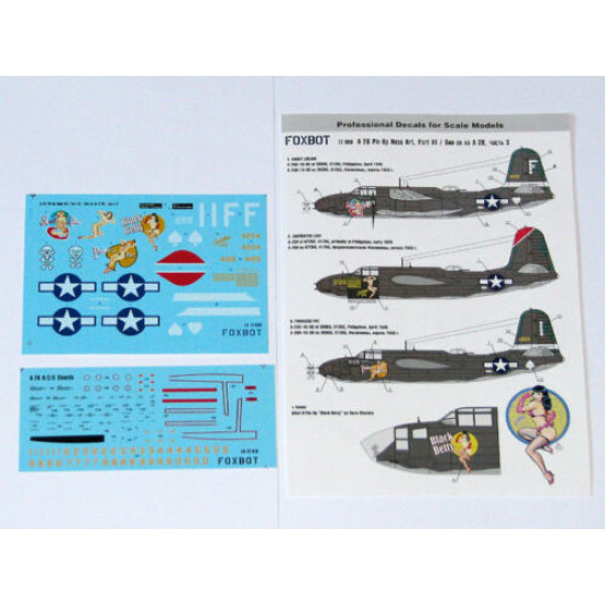 DOUGLAS A-20 BOSTON PIN-UP NOSE ART AND STENCILS PART 2 Foxbot 72-008