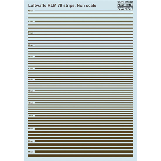 DECAL CAMO LUFTWAFFE RLM 79 STRIPS PRINT SCALE 045-CAMO