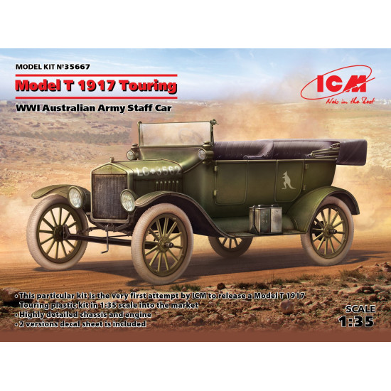 Model T 1917 Touring, WWI Australian Army Staff Car 1/35 scale model ICM 35667