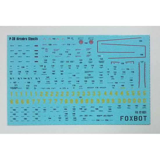 DECAL FOR RED SNAKE SOVIET P-39 AIRACOBRAS AND STENCILS 1/72 Foxbot 72-014