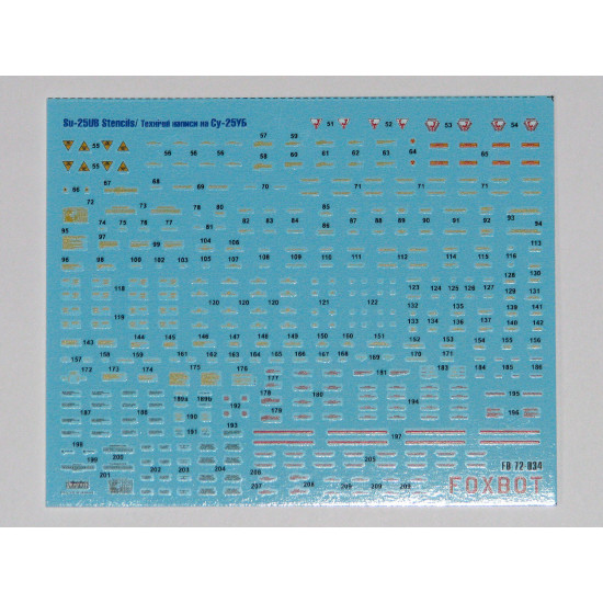 DECAL FOR UKRAINIAN ROOKS SU-25UB and Stencils Foxbot 72-015T