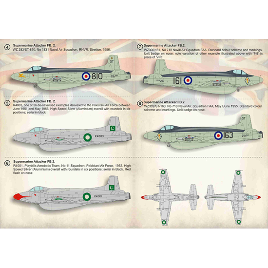 NEW WET DECALS SUPERMARINE ATTAKER PART-1 DECALS 1/72 SCALE PRINT SCALE 72-345