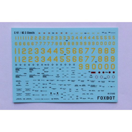 DOUGLAS C-47 SKYTRAIN DAKOTA PIN-UP NOSE ART AND STENCILS 1 1/72 Foxbot 72-017