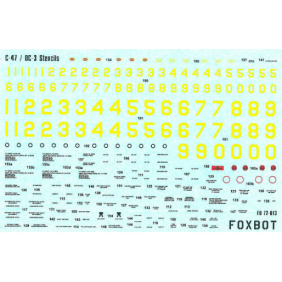 DOUGLAS C-47 SKYTRAIN DAKOTA PIN-UP NOSE ART AND STENCILS 1 1/72 Foxbot 72-017