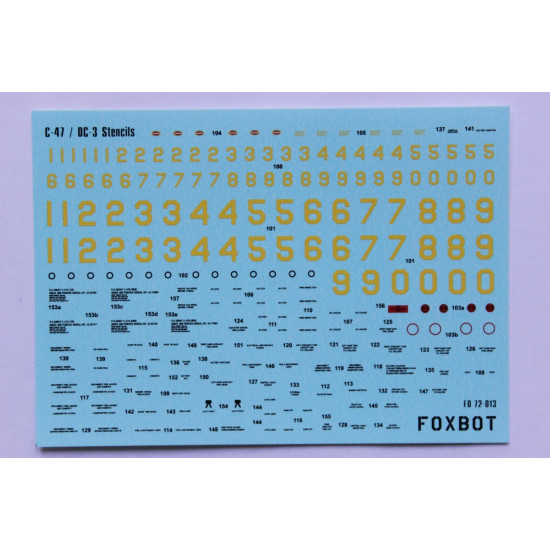 DOUGLAS C-47 SKYTRAIN/DAKOTA PIN-UP NOSE ART AND STENCILS 2 1/72 Foxbot 72-018