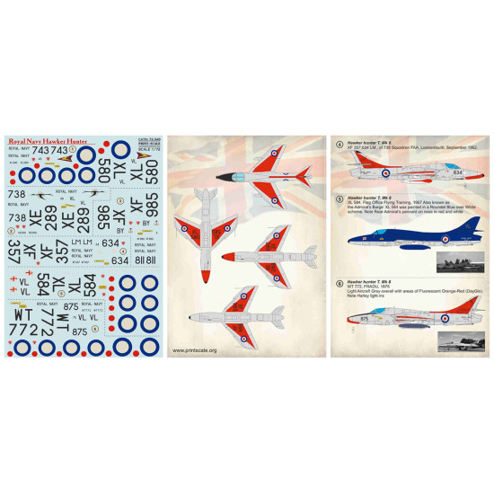 NEW WET DECALS ROYAL NAVY HAWKER HUNTER 1/72 SCALE PRINT SCALE 72-348