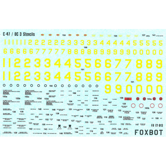DOUGLAS C-47 SKYTRAIN/DAKOTA PIN-UP NOSE ART AND STENCILS 5 1/72 Foxbot 72-021