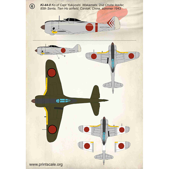 DECAL FOR NAKAJIMA KI-44 SHOKI PART-1 1/48 SCALE PRINT SCALE 48-149