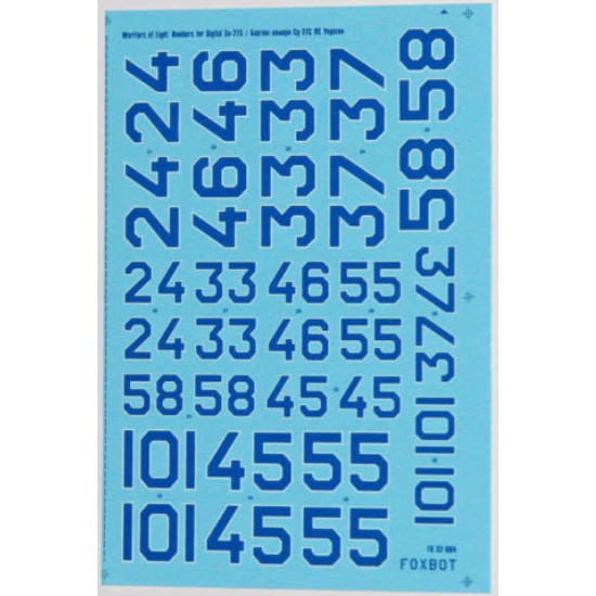 Us Stock Decal For Numbers For Sukhoi Su-27s Ukranian Air Forces 1/32 Scale Foxbot 32-004 Us Stock Decal For Numbers For Sukhoi Su-27s Ukranian Air Forces 1/32 Scale Foxbot 32-004