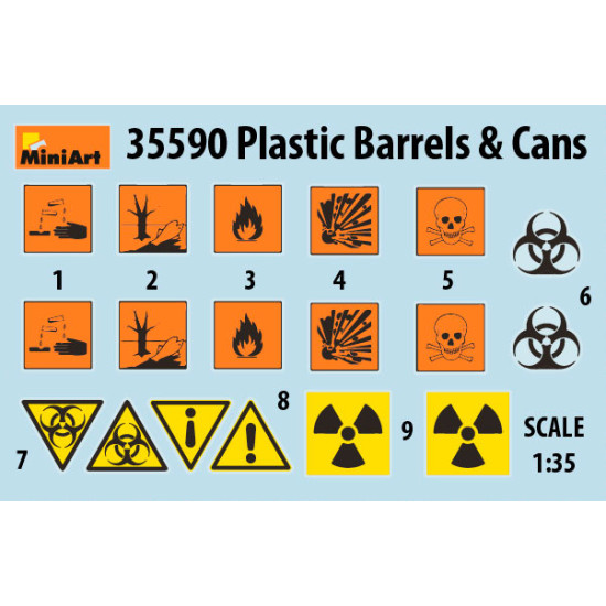 MINIART 35590 1/35 SCALE MODEL PLASTIC BARRELS & CANS