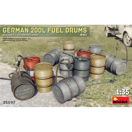 Miniart 35597 - 1/35 German 200l fuel drums ww2