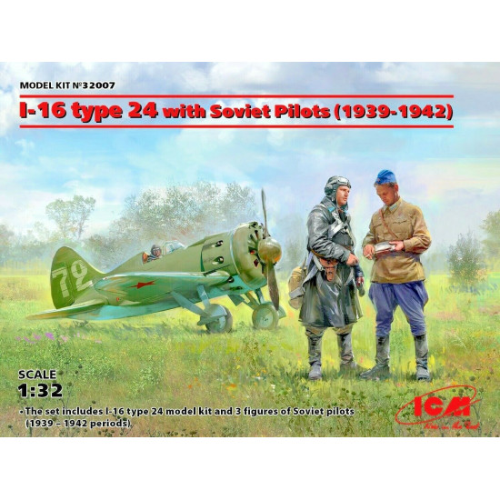 ICM 32007- 1/32 I-16 type 24 with Soviet pilots (1939-1942) scale model kit