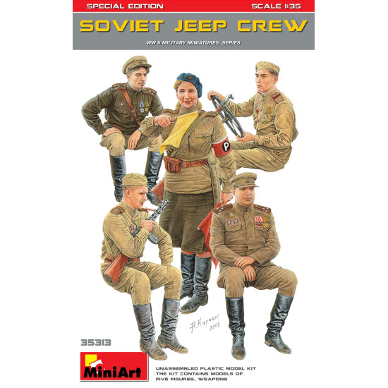 MINIART 35313 1/35 SCALE MODEL SOVIET JEEP CREW. SPECIAL EDITION