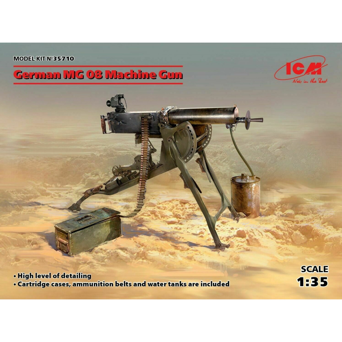 ICM 35710 - 1/35 German MG08 Machine Gun, scale plastic model kit Model ...