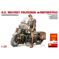 Miniart 35168 - 1/35 U.S.Military Poiceman with Motorcycle WWII Plastic Models