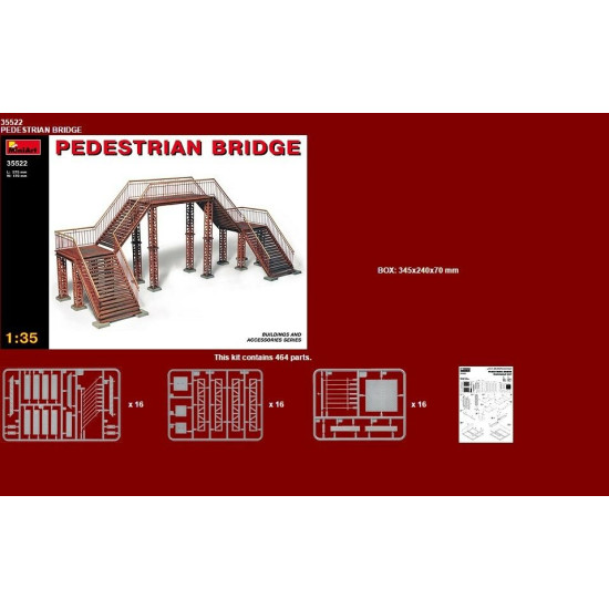 Miniart 35522 - 1/35 Pedestrian Bridge for Diorama Plastic Model Figure Kit