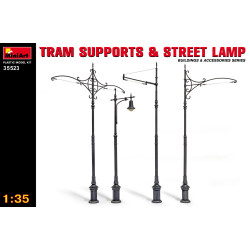Miniart 35523 - 1/35 Tram Supports and Street Lamp Scale Plastic Model Kit