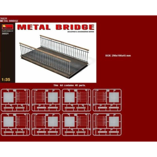 Miniart 35531 - 1/35 Metal Bridge for Diorama Plastic Model Kit 44 Detalis