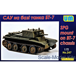 Unimodel 247 - 1/72 SPG Mount on BT-7 Chassis Scale Plastic Model WW II UM 251