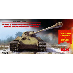 US STOCK *** ICM 35364 - 1/35 PZ.KPFW.VI AUSF.B King Tiger late production with full interior