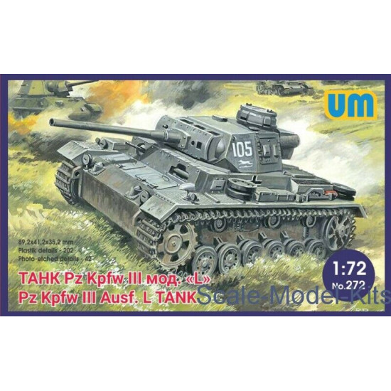 Unimodel 272 - 1/72 German tank Pz.Kpfw III Ausf. L Scale Plastic WW II UM 272