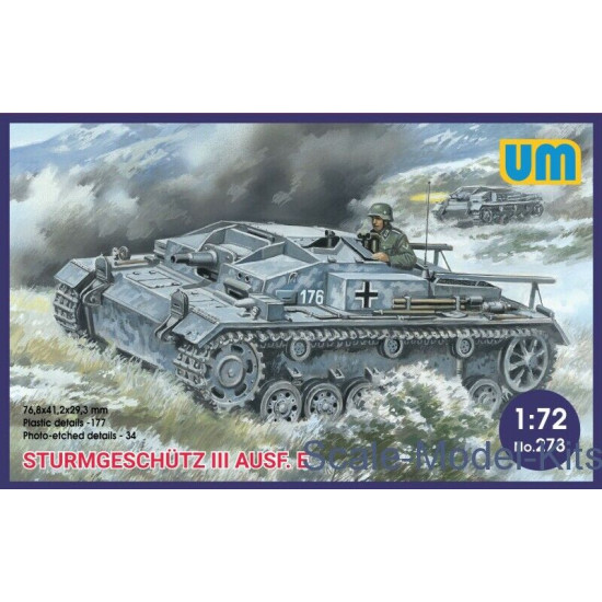 Unimodel 278 - 1/72 Sturmgeschutz III Ausf.E Scale Plastic Model Kit WWII UM 278