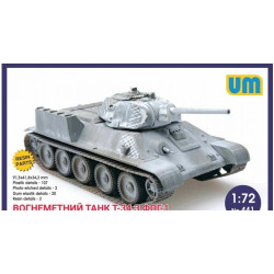 Unimodel 441 - 1/72 T-34 Flame-Throwing Tank with FOG-1 Plastic Model Kit UM 441